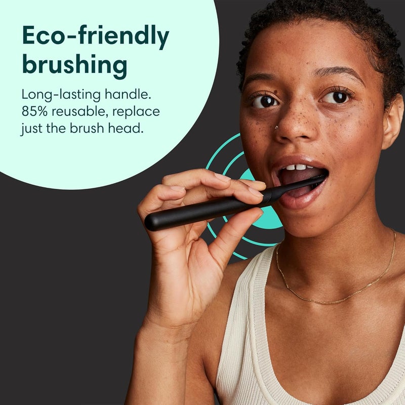 quip Rechargeable Smart Sonic Toothbrush for Adults - Timed Electric Toothbrush with Bluetooth & Rewards App - Replaceable Brush Head, Soft Bristles, Metal Handle - Travel Toothbrush - All-Black - Image 5
